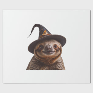 Witch Sloth Halloween trick or treat spooky pumpki Wrapping Paper