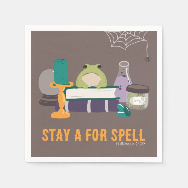 Witch Spell Ingredients Halloween Napkin (Front)