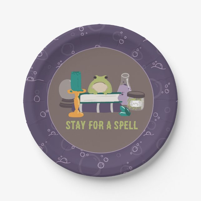 Witch Spell Ingredients Halloween Paper Plate (Front)