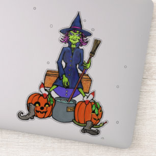 witch stirring a cauldron   Halloween monster