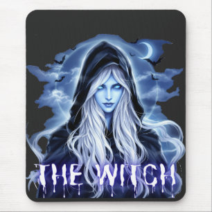 Witch-theme halloween mouse pad