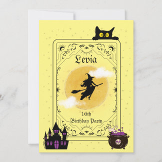 Witch-Themed 16th Birthday Invitation | Customise