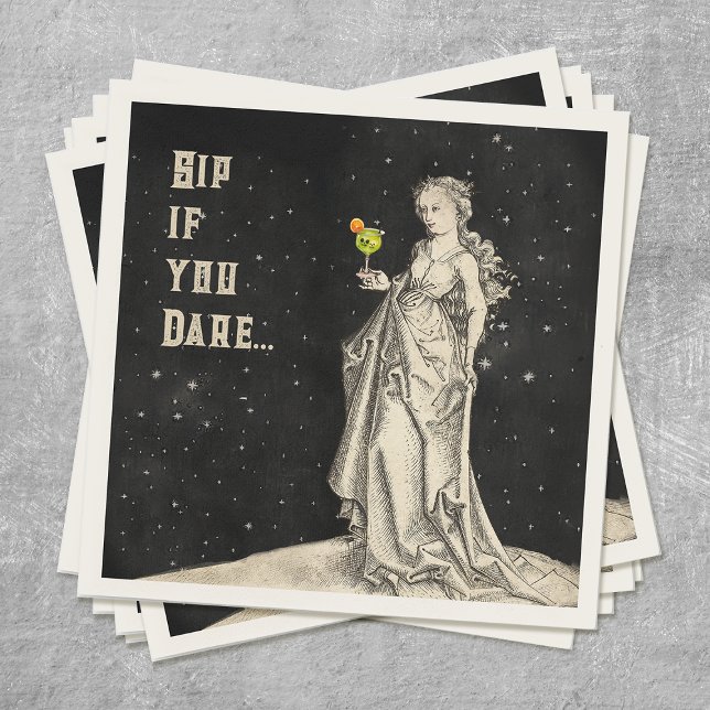 Witch Themed halloween Party Cocktail Menu  Napkin (Creator Uploaded)