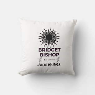 Witch Throw Pillow Remembering Bridget Bishop