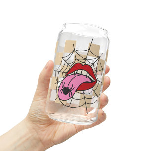 Witch Tongue Halloween Mug, Fall Halloween Gift Can Glass