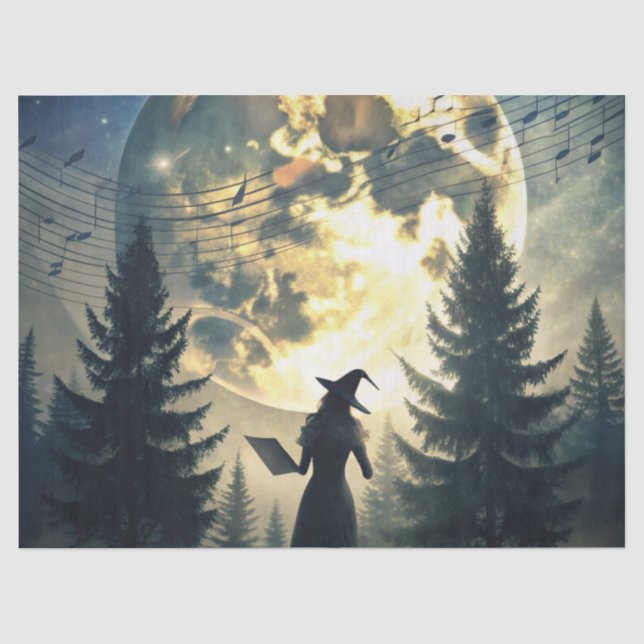 Witch Under Full Moon Enchanted Night Tissue Paper (Front)