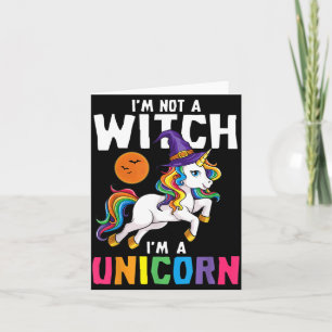 Witch Unicorn Shirt Girls Halloween Card