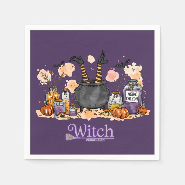 "Witch Venezolana" - Humor and Magia Latina 50 und Napkin (Front)