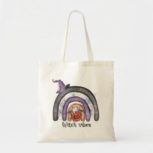 Witch Vibes – Black Rainbow, Purple Witch Hat Tote Bag