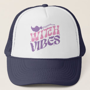 Witch Vibes Halloween Magic Broom Trucker Hat