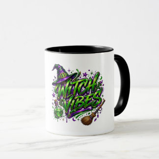 Witch Vibes Neon Green and Purple Witchcore Hallow Mug
