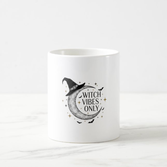Witch Vibes Only Moon Halloween Spooky Coffee Mug (Center)