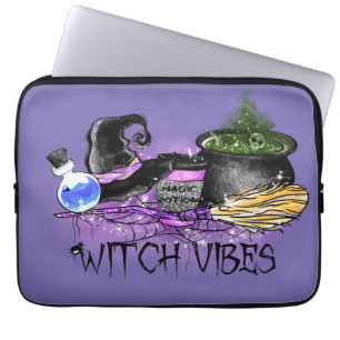 Witch Vibes - Spooky Halloween Coffee Laptop Sleeve