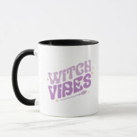 Witch Vibes Stars Witch's Broom Purple Halloween