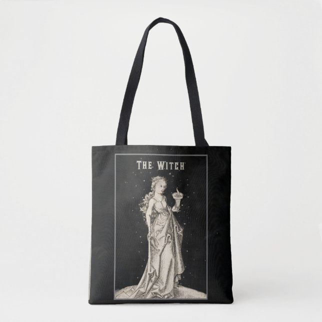 Witch Vintage Etching  Tote Bag (Front)