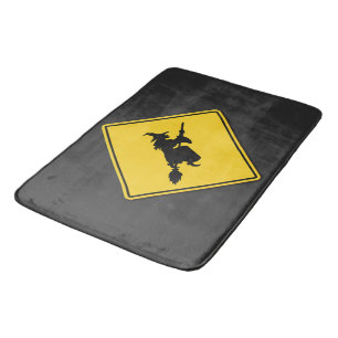 Witch Warning Halloween Bath Mat