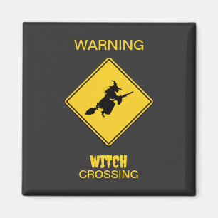 Witch Warning Halloween Magnet