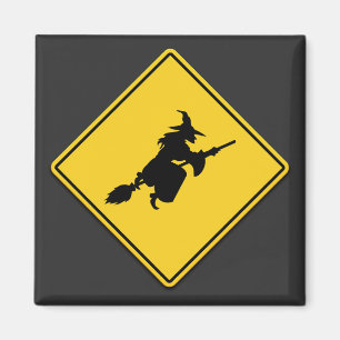 Witch Warning Halloween Magnet