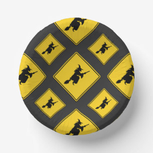 Witch Warning Halloween Paper Plate