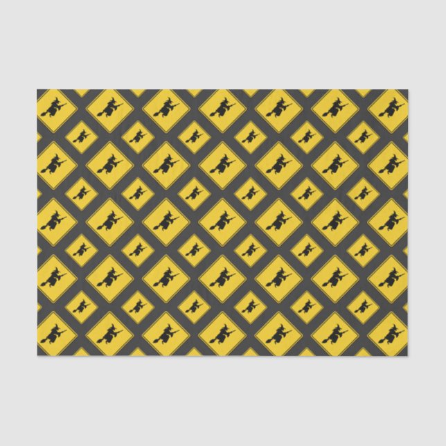Witch Warning Halloween Tissue Paper (Front)