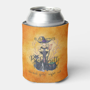 Witch watercolor Halloween wicked girls night out Can Cooler
