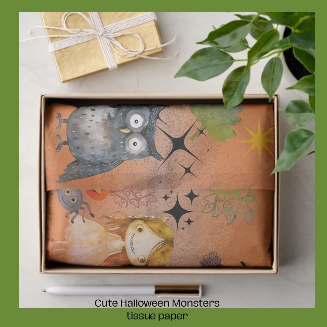 Witch Way? Cute Monsters Halloween Tissue Paper  (Witch Way_ Cute Monsters Halloween Tissue Paper)