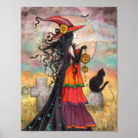 Witch Way Halloween Fantasy Gothic Art