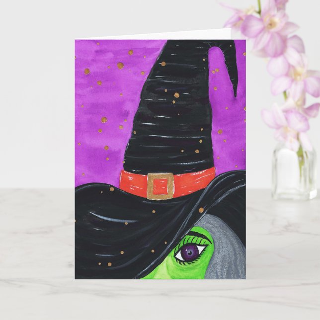 Witch Way to Halloween Card (Orchid)