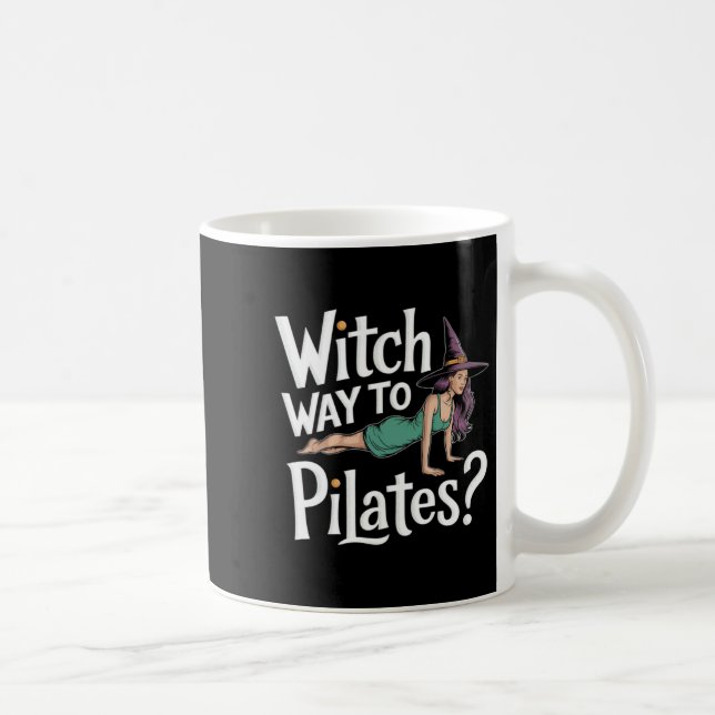 Witch Way To Lates Funny Halloween Lates Yoga Refo Coffee Mug (Right)