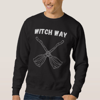 Witch Way to the Bash – Funny Halloween Broomstick Sweatshirt
