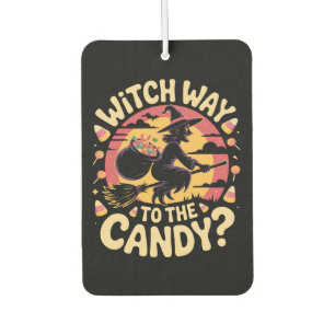 Witch Way to the Candy Halloween T-shirt Car Air Freshener
