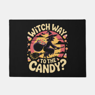 Witch Way to the Candy Halloween T-shirt Doormat