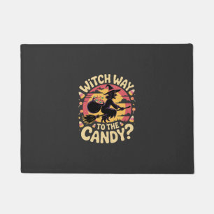 Witch Way to the Candy Halloween T-shirt Doormat