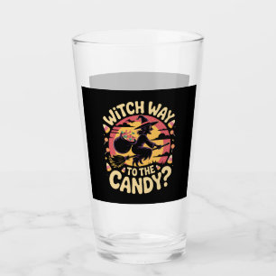Witch Way to the Candy Halloween T-shirt Glass