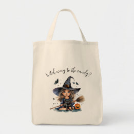 Witch way to the candy? tote bag