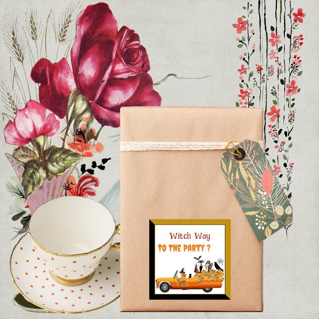 Witch Way to the Party Halloween Crew Cat Bat Owls (Witch Way to the Party Halloween Crew Cat Bat Owls Sticker)