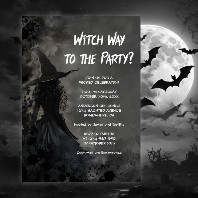 Witch Way to the Party Halloween Invitation (Creator Uploaded)