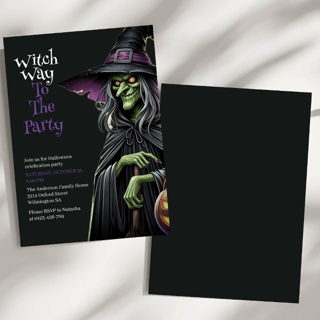 Witch Way To The Party Halloween Party Invitation (Creator Uploaded)