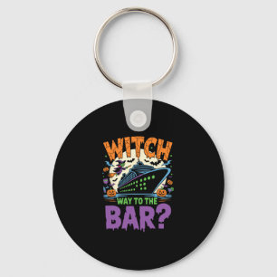 Witch Way To The R Funny Halloween Cruise Key Ring