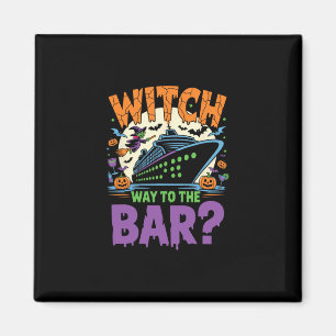 Witch Way To The R Funny Halloween Cruise Magnet