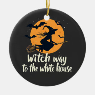 Witch Way to the White House Election Kamala Ceramic Ornament