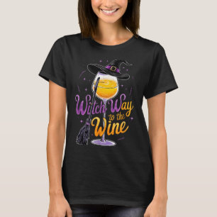 Witch Way to The Wine Funny Halloween Costume T-Shirt