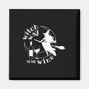 Witch Way To The Wine Halloween Witchy Women Funny Magnet