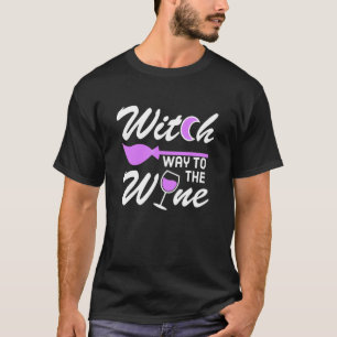 Witch Way To The Wine Halloween Women Wine T-Shirt