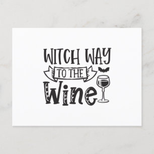 Witch Way to the Wine Postcard