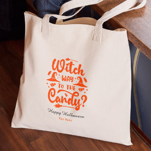 Witch Why To The Candy Editable Colour Halloween Tote Bag
