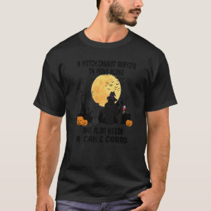 Witch Wine And Cane Corso Dog Mum Halloween Costu T-Shirt