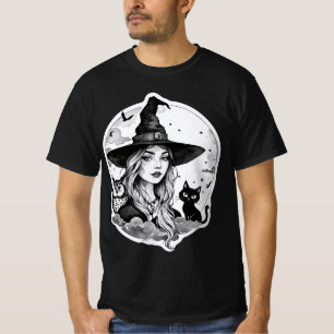 Witch with a Cat and an Owl - Halloween Fan Fun 1 T-Shirt