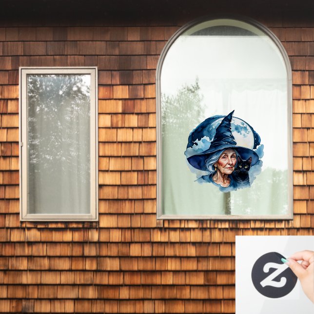 Witch with a Cat - Wicca Halloween 1 (Home Window)