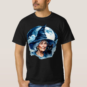 Witch with a Cat - Wicca Halloween 1 T-Shirt